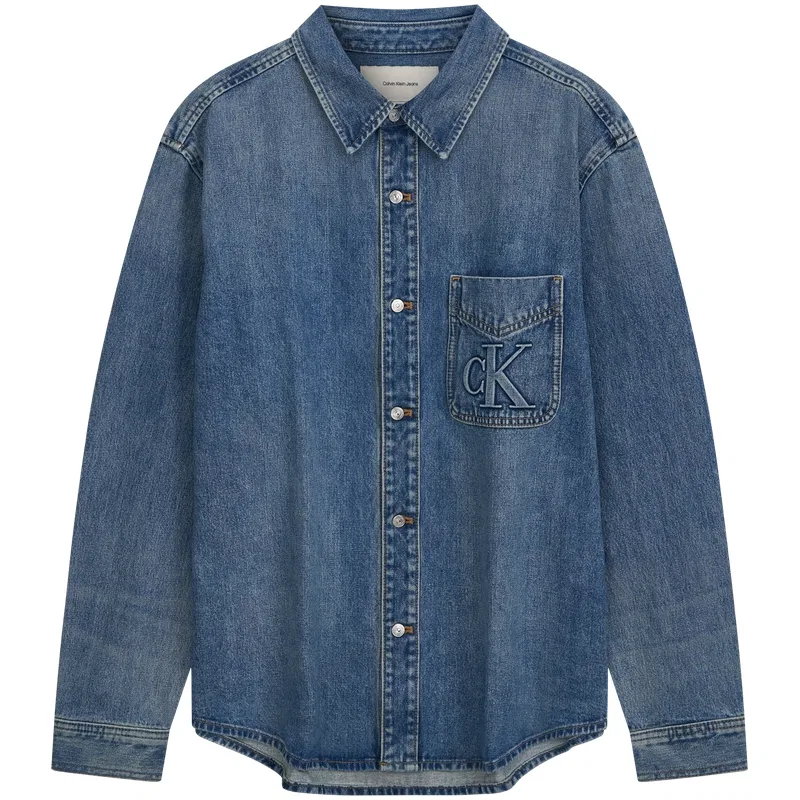 Мужская рубашка с воротником Calvin Klein, 8WY-Washed Blue