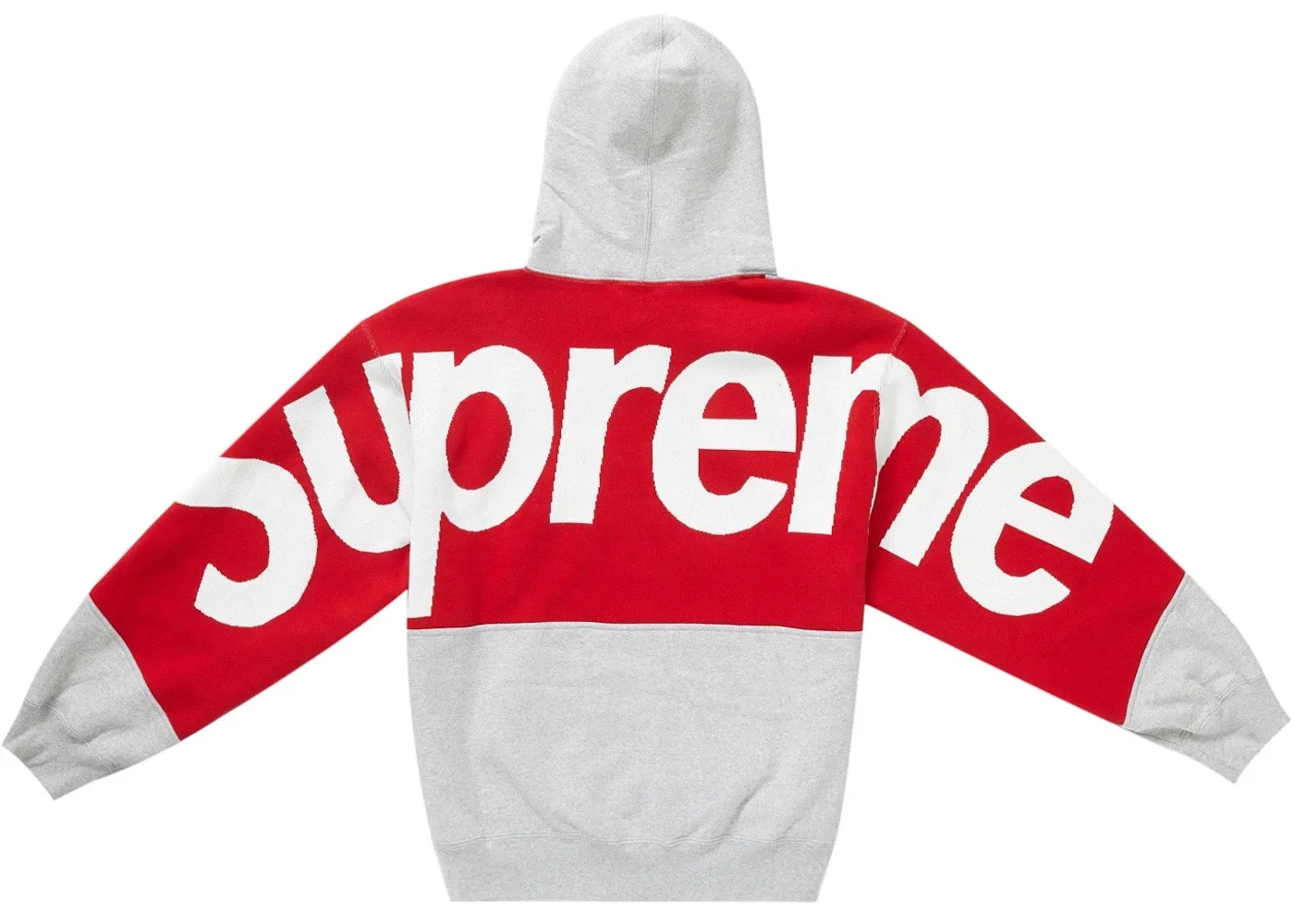 Мужская худи с принтом Supreme Big Logo Jacquard Hooded Sweatshirt Supreme, Heather Grey — фото 2