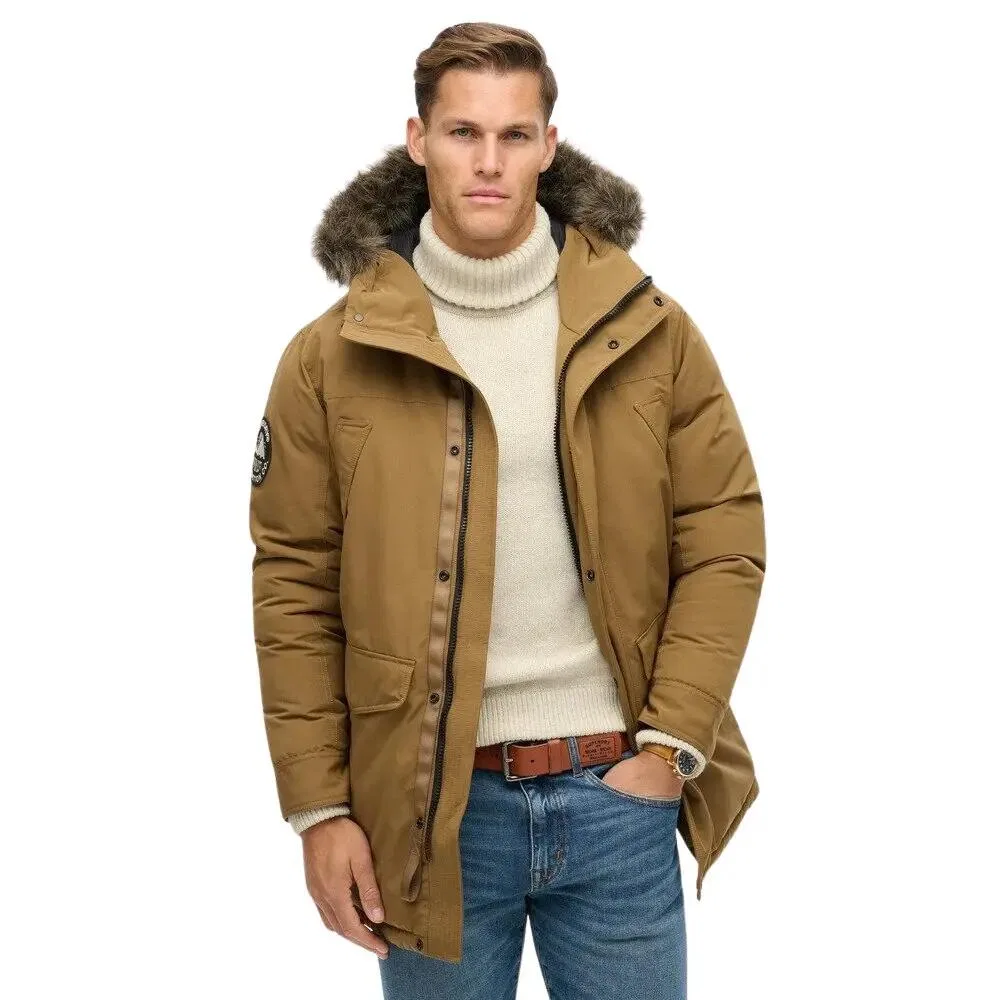 Женская утепленная парка с искусственным мехом Superdry Everest, Braun — фото 3