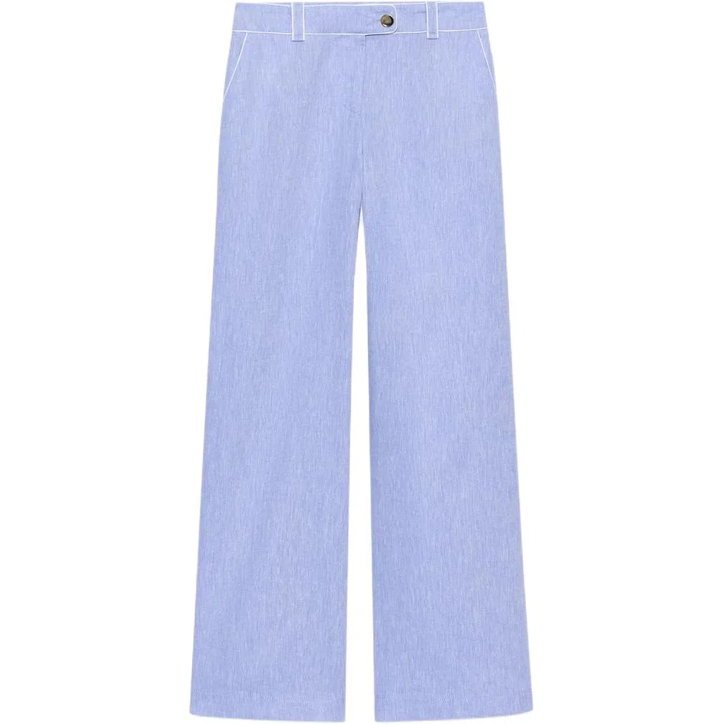 Женские повседневные брюки прямого кроя Light Blue ZARA, Light Blue