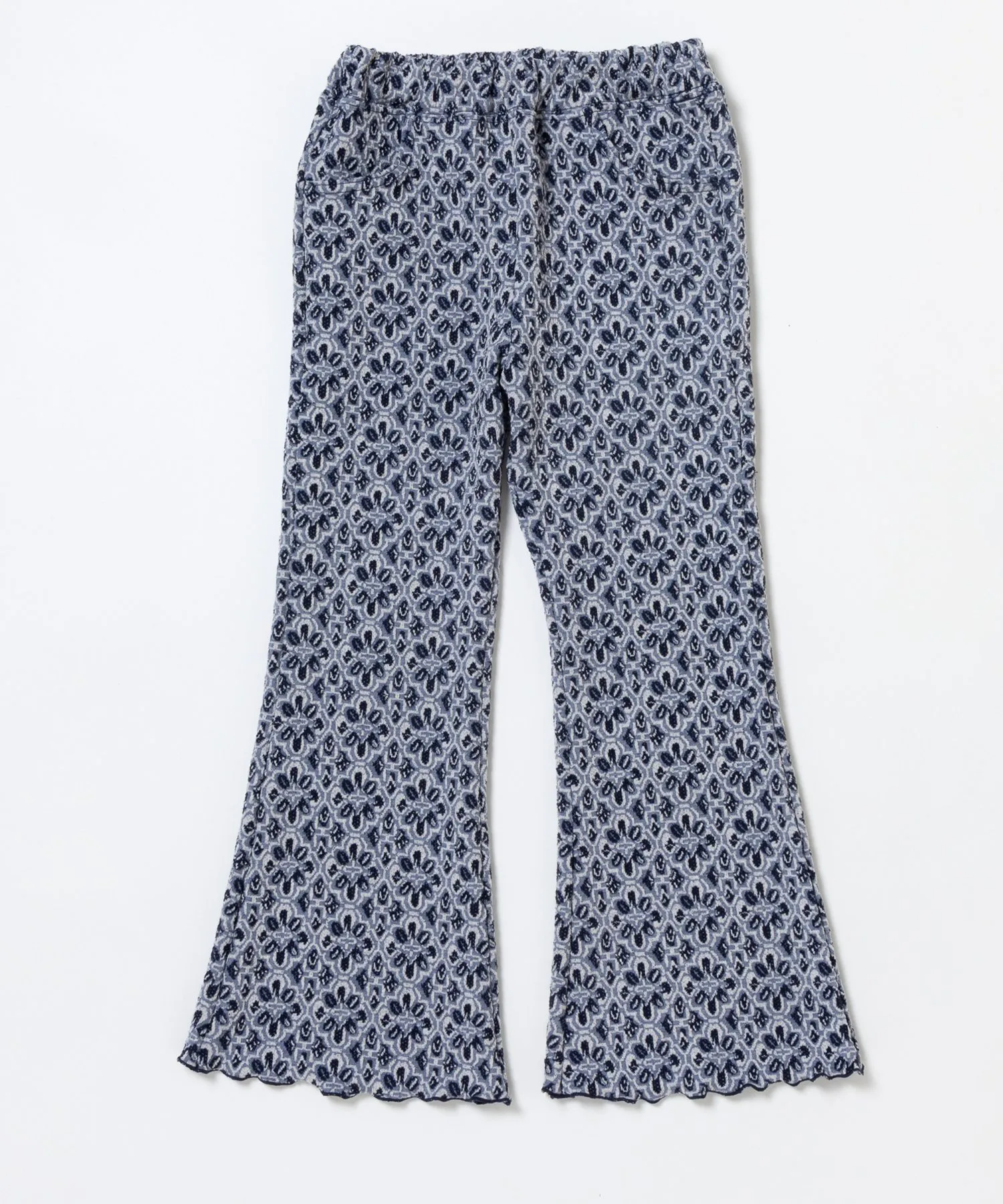 Расклешенные брюки из жаккардовой ткани по всей поверхности Ever Closet, Blue Navy — фото 3