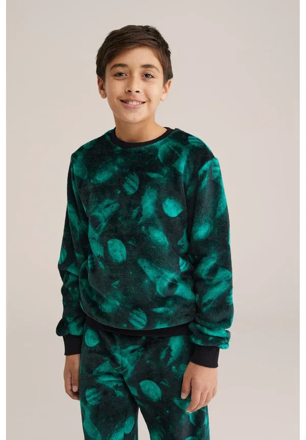 Комплект пижамы из флиса с камуфляжным принтом Camouflage We Fashion, Sea Green, зеленый — фото 3