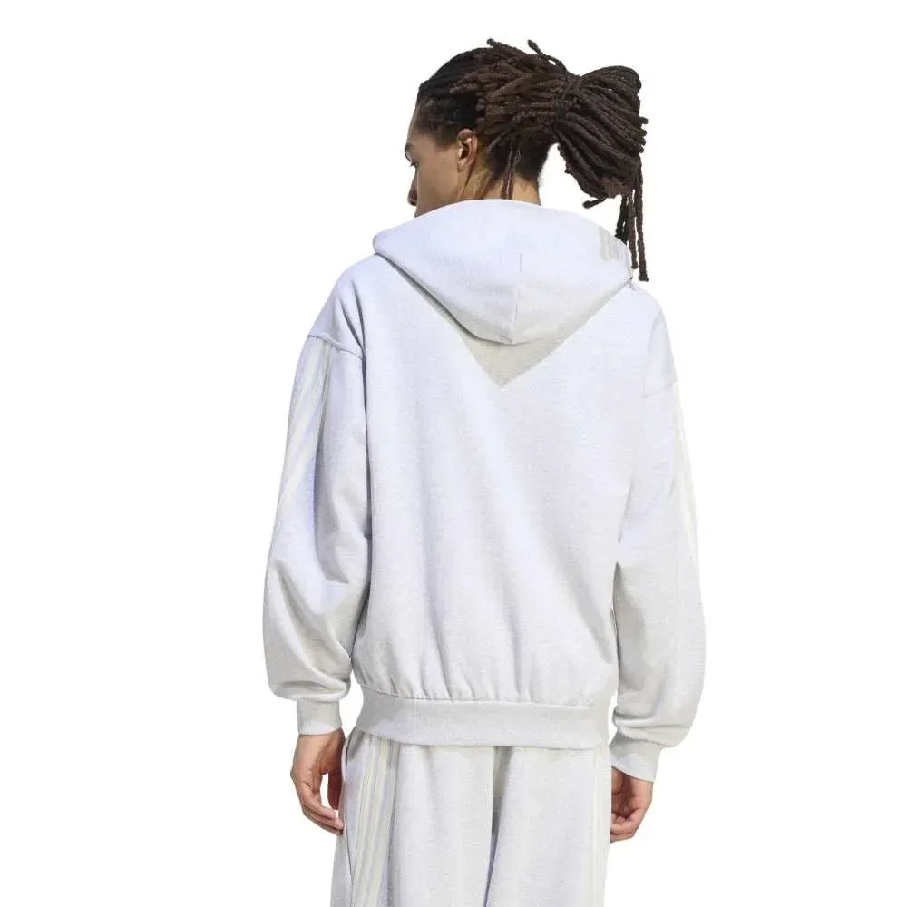 Худи на молнии Adidas Kit 3 Stripes, белый — фото 2