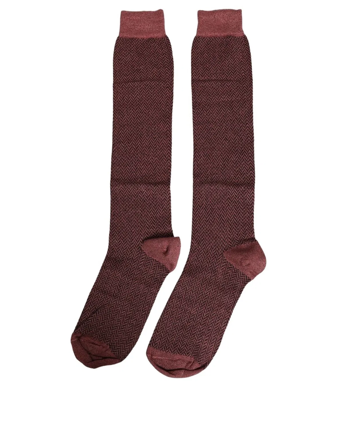 Мужские высокие носки с текстурой елочка Burgundy Viscose Over The Calf, Dolce & Gabbana, Burgundy — фото 2