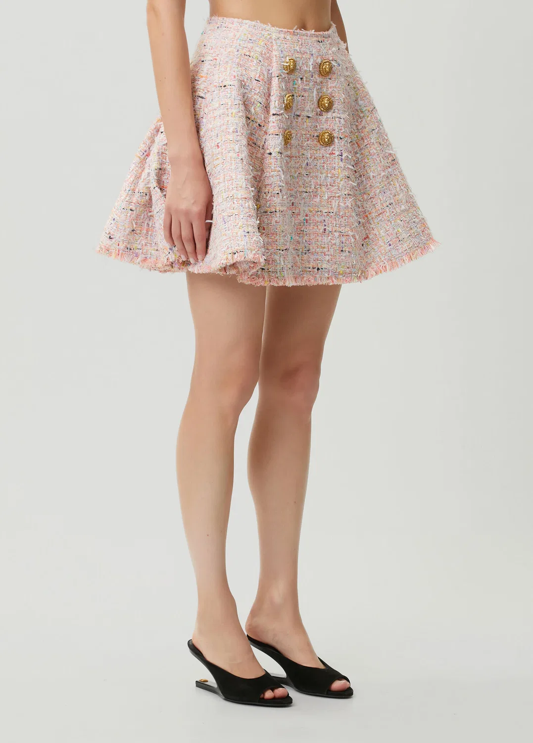 Юбка мини Tweed Balmain, Pink — фото 3