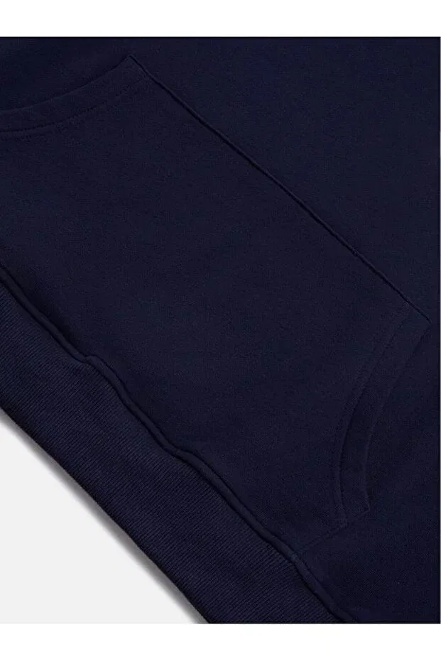 Детские свитшот с капюшоном Teddy Cowboy Printed Hooded Fleece Oversize Mad&Calf, Navy Blue — фото 3