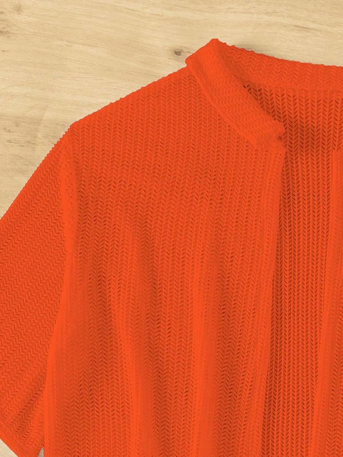 Женский пляжный комплект из туники и топа с вырезами, Burnt Orange — фото 4