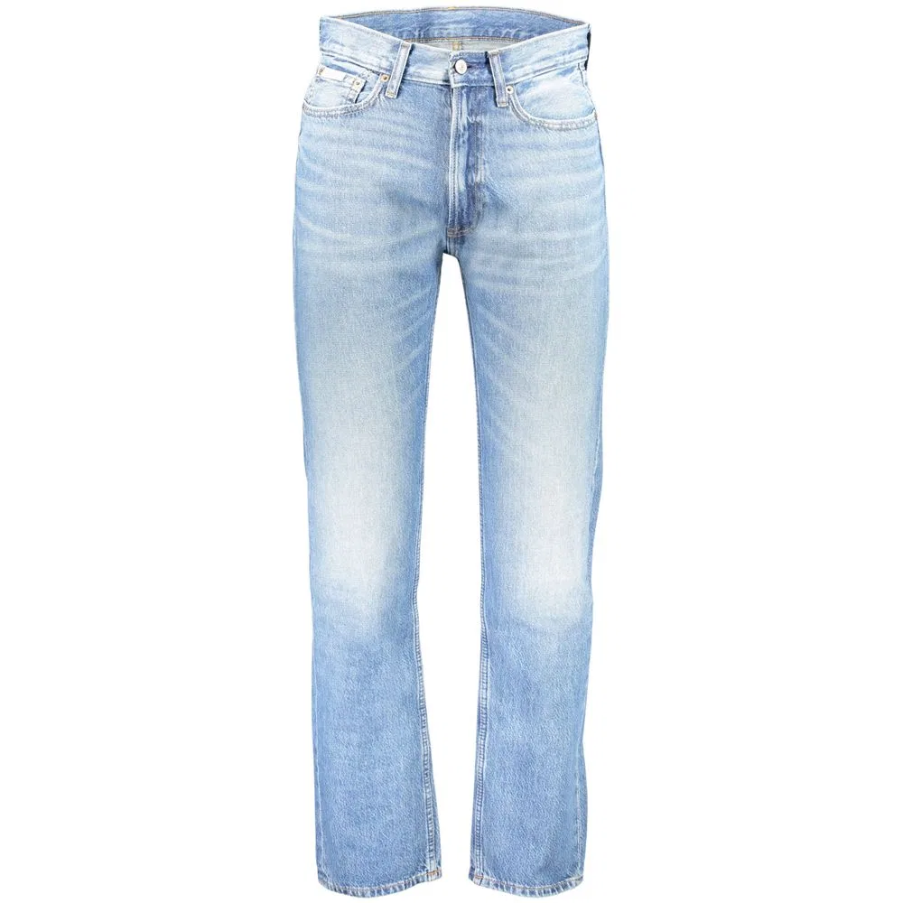 Мужские джинсы прямого кроя с эффектом потертости Azzurro Cotton Calvin Klein, Blue