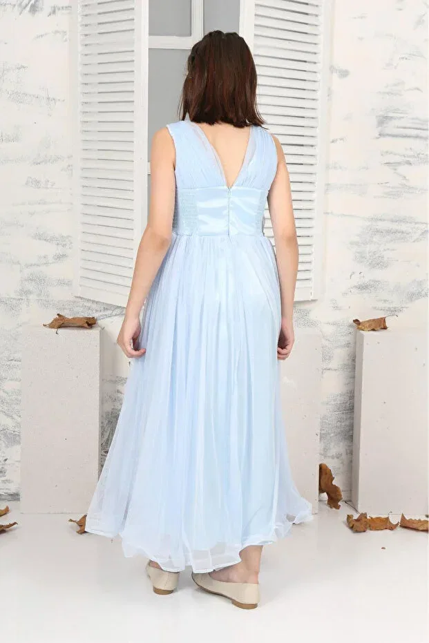 Детское платье для девочек с принтом Jannock, Light Blue — фото 4