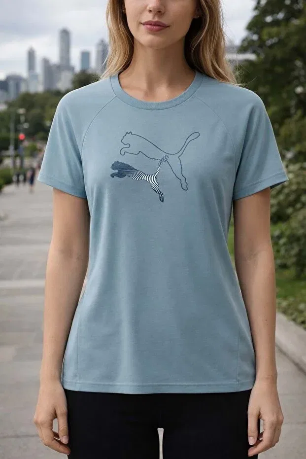 Детская футболка с принтом Evostripe Graphic Tee Puma, Blue — фото 2