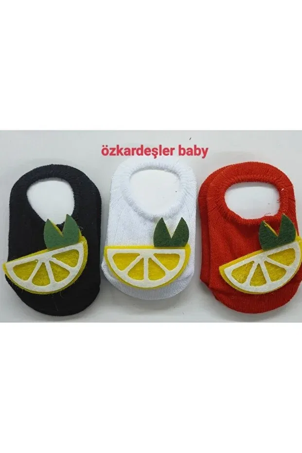 Детские носки-балетки с узором 3 шт Özkardeşler Baby, Siyah