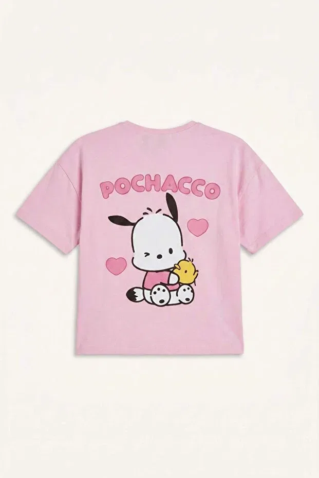 Детская футболка для девочек хлопковая с принтом Pochacco Defacto, Purple-Pr66 — фото 2