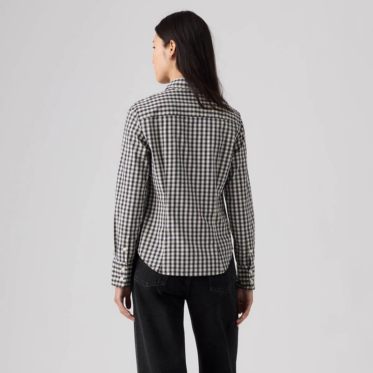 Узкая рубашка из поплина на пуговицах Levi's, Jette Check Navy Blazer - Blue — фото 4