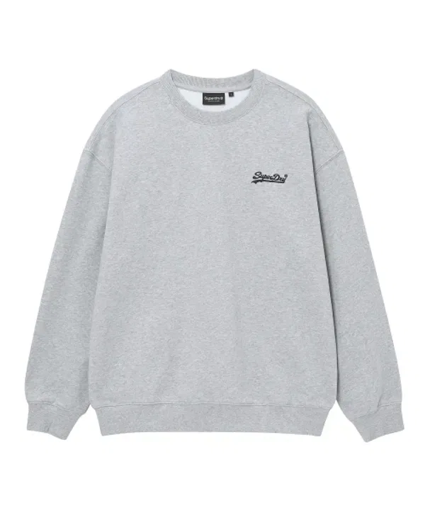 Футболка с длинным рукавом, базовая, Superdry, светло-меланжевый серый