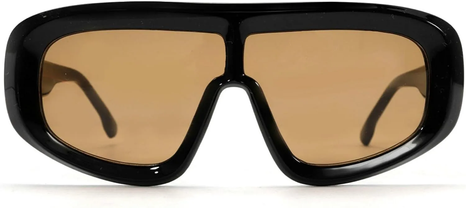 

COTIA Модные солнцезащитные очки-пилот большого размера для женщин и мужчин, квадратной формы, стильные классические солнцезащитные очки-маска, Black Tea