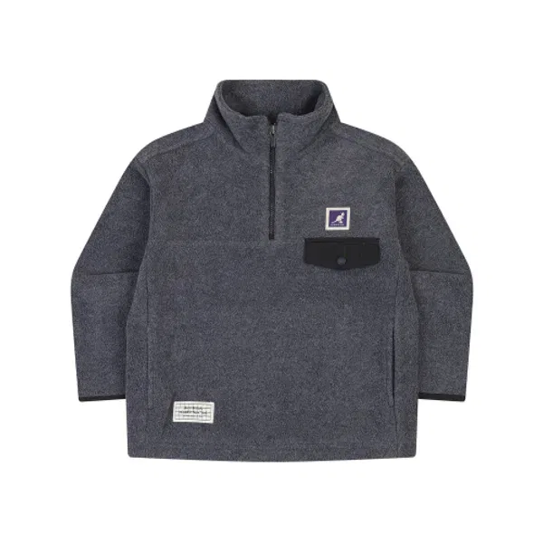 Свитшот флисовый полузастежка RD 0209, Kangol Kids, меланжевый серый