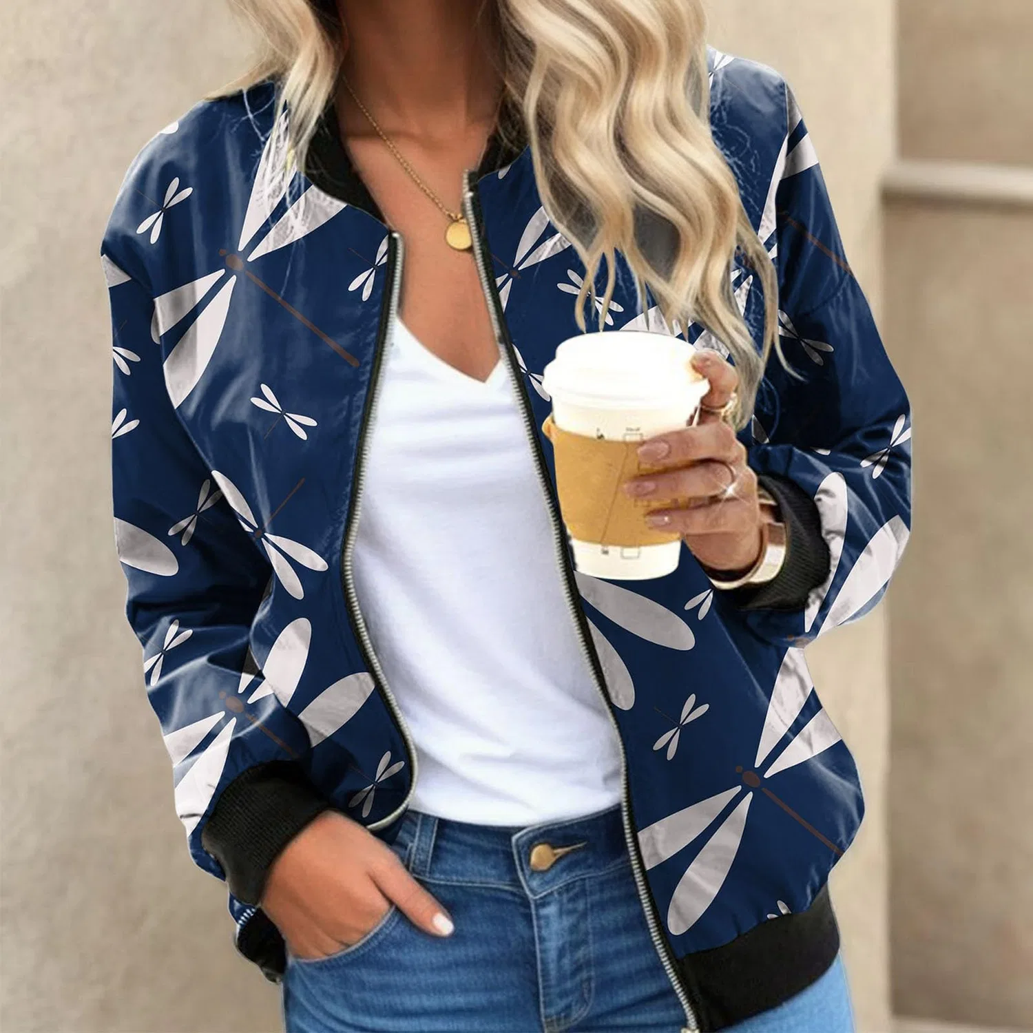 Женская куртка-косуха с вышивкой Aviator Jacket, green — фото 2