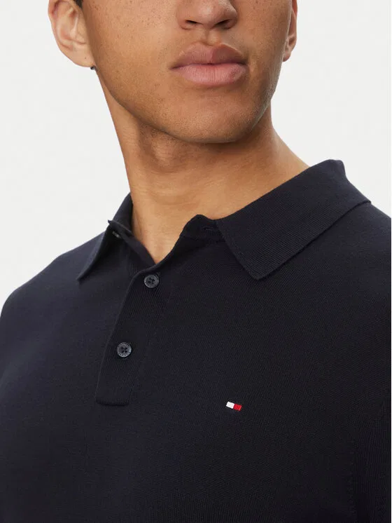 Поло regular fit Essential Tommy Hilfiger, темно-синий — фото 4