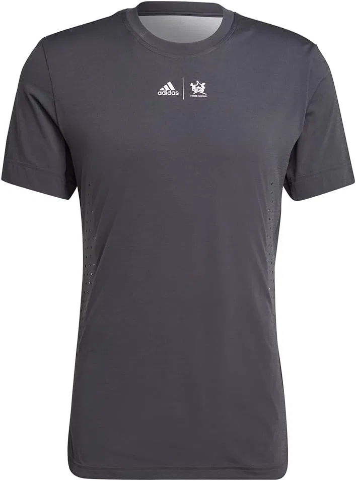 Мужская футболка теннисная с принтом adidas, Carbon — фото 3