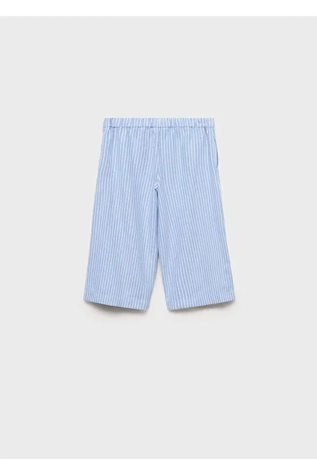 Детские брюки для девочек полосатые Mango Baby, Indigo Blue — фото 4