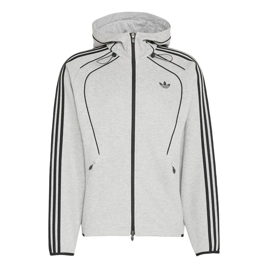 Светло-серая худи на молнии ADIDAS ORIGINALS Teamgeist 26, светло-серый
