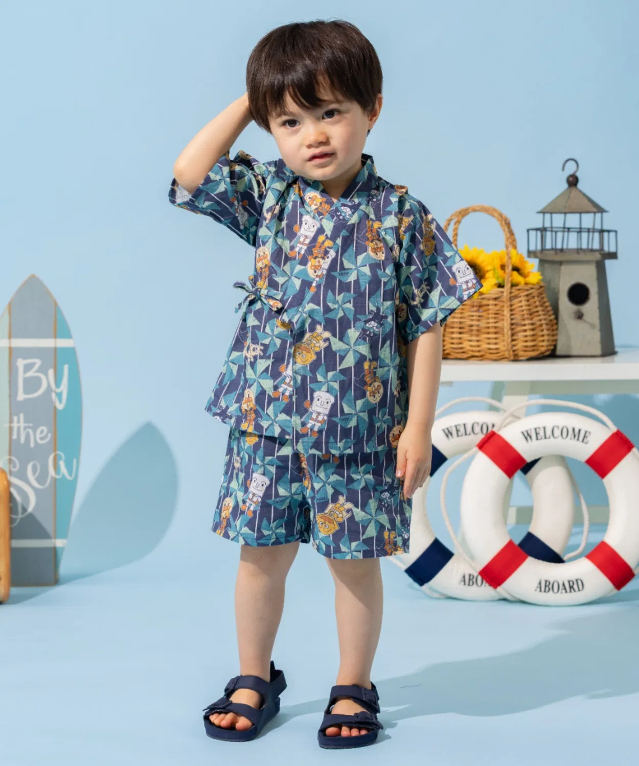 Детское кимоно с принтом ANPANMAN KIDS COLLECTION, Navy