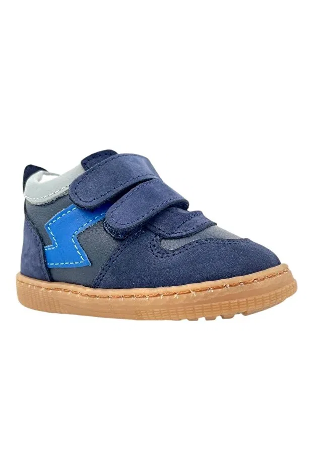 Детские кеды для девочек с ортопедической стелькой Arizona navy blue-denim first step Nubebe, Navy Blue-Kot — фото 2