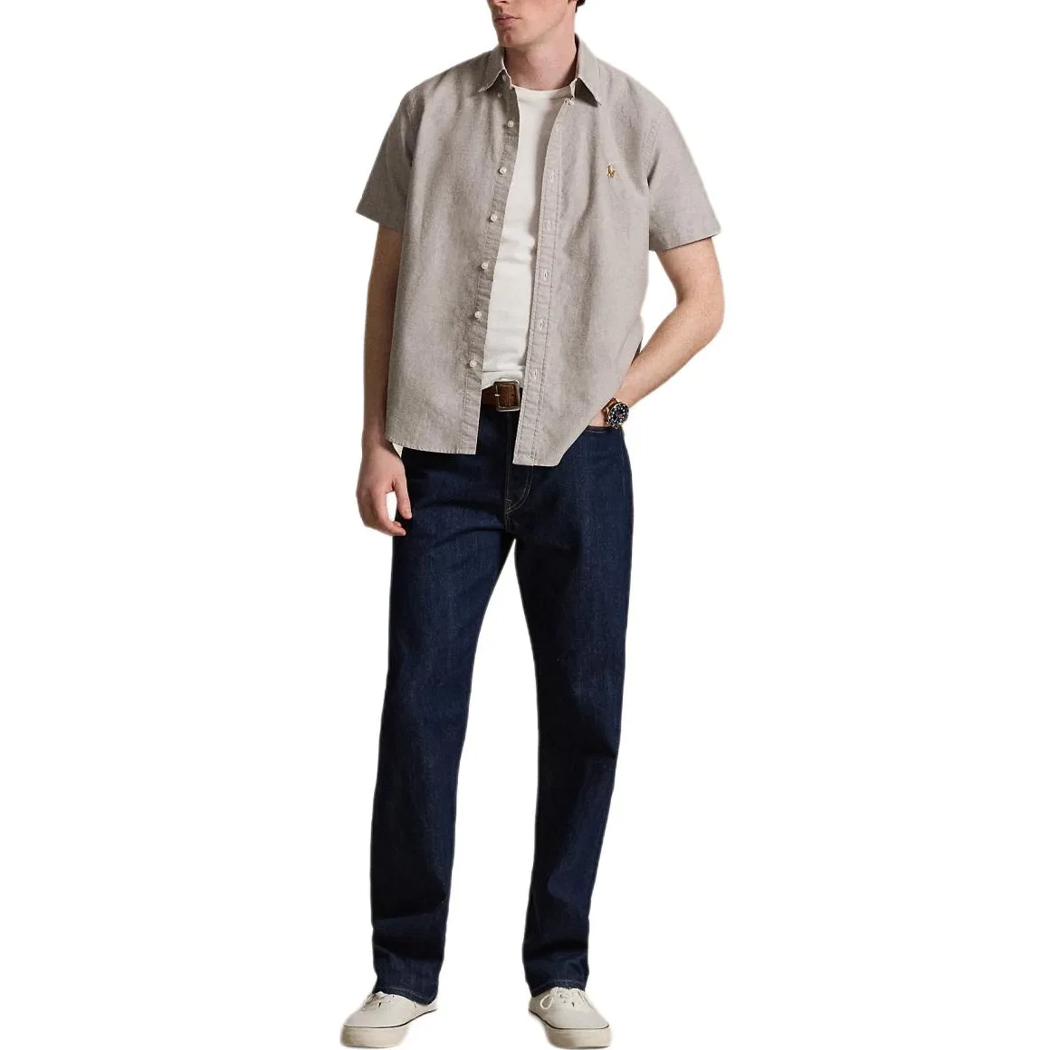 Мужская рубашка свободного прямого кроя Nutmeg Brown Polo Ralph Lauren, Nutmeg Brown — фото 3