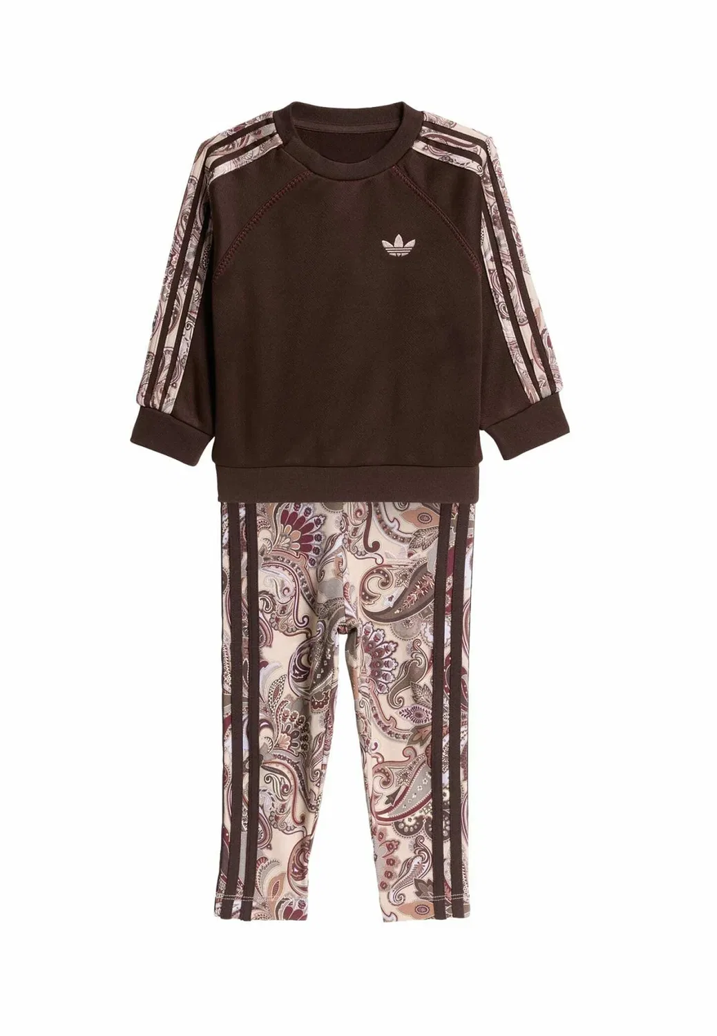 Комплект Adidas x Liberty London: толстовка оверсайз с круглым вырезом и леггинсами Adidas Originals, Aurora Coffee Multi Multicolor Taupe