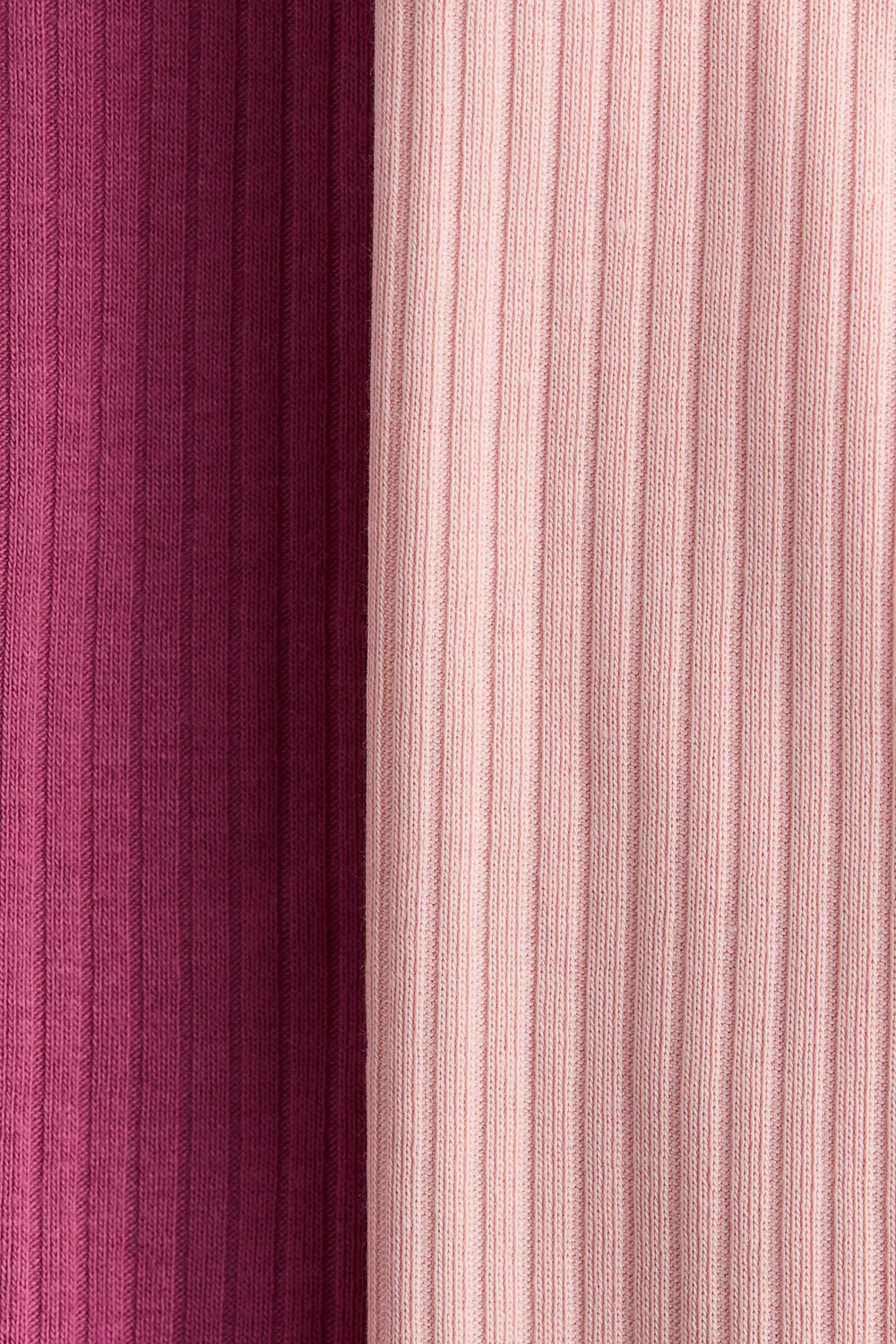 Комплект из 2 ребристых хлопковых леггинсов H&M, Rosa/Hellrosa — фото 2