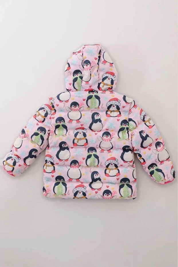 Детское зимнее пальто для девочек с принтом Animal Print Dipmoda, Multicolor — фото 4