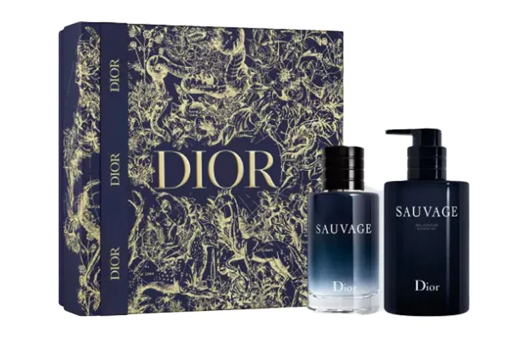 Мужской подарочный набор с гелем для душа и парфюмом Wild Christmas Set, DIOR, Gold — фото 2
