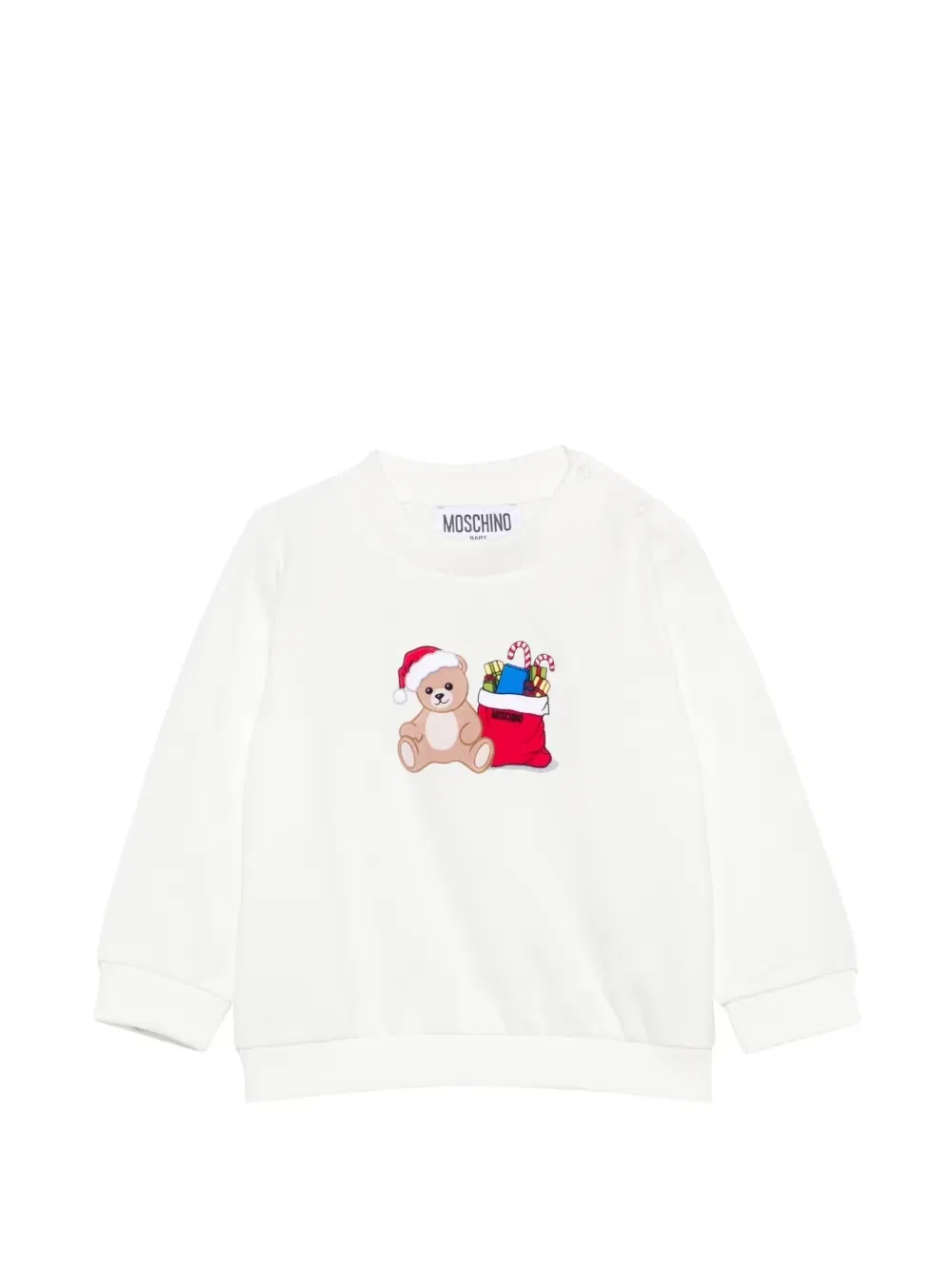 Свитшот с принтом «Тедди» Moschino Kids, белый
