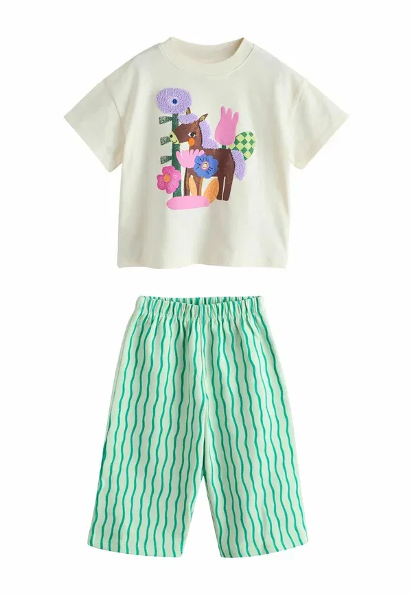 Комплект из топа и брюк с принтом Regular fit - top & trousers set 2 pack - trousers Next Purple, Green, зеленый/фиолетовый — фото 3