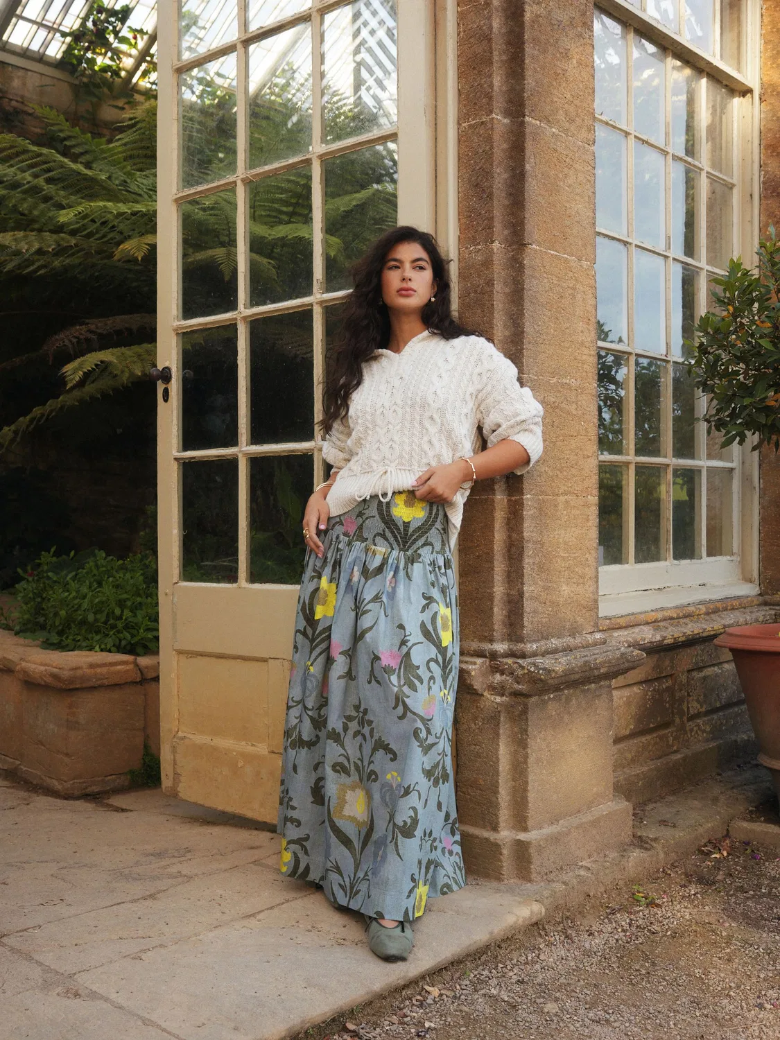 Юбка макси с цветочным принтом National Trust x Next, Light Blue Floral
