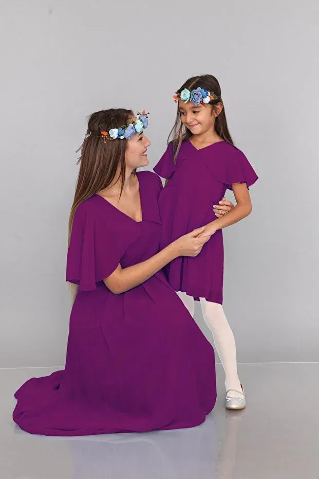 Детское платье для девочек хлопковое Moda Labio, Purple — фото 2