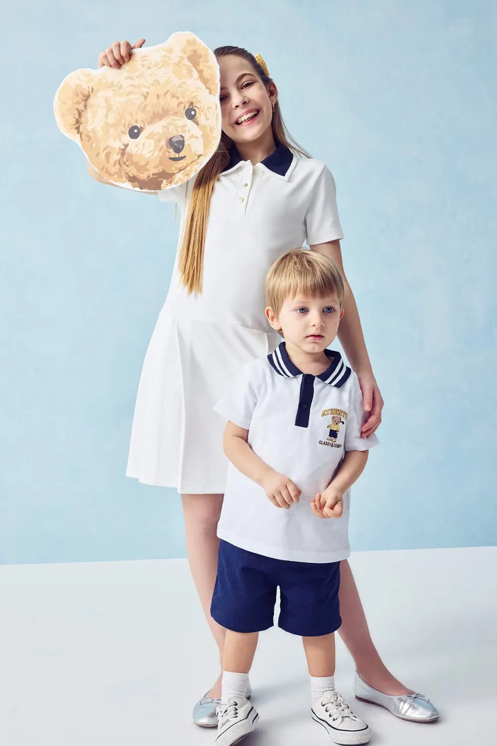 Комплект из 2 предметов с воротником поло Baby Boy Regular Fit Defacto, белый