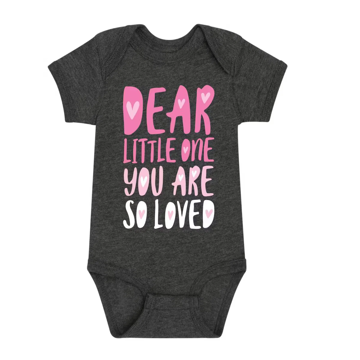 Боди-комбинезон детский с принтом Dear Little One You Are So Loved Instant Message, heather charcoal