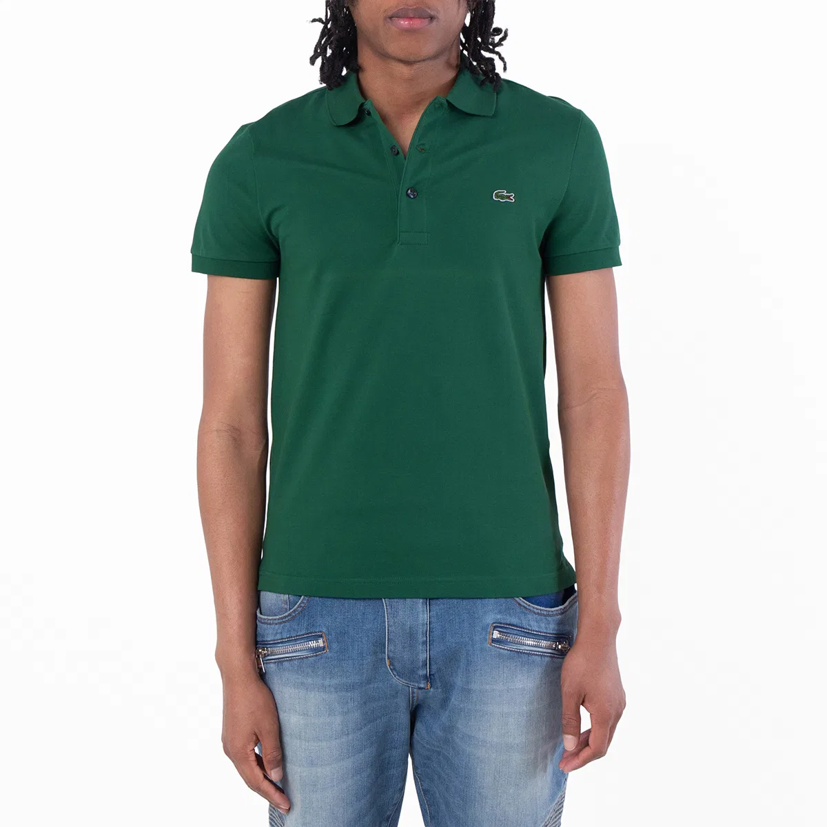 Поло Lacoste Stretch Pique Short-Sleeve Slim Fit Polo Shirt, Green