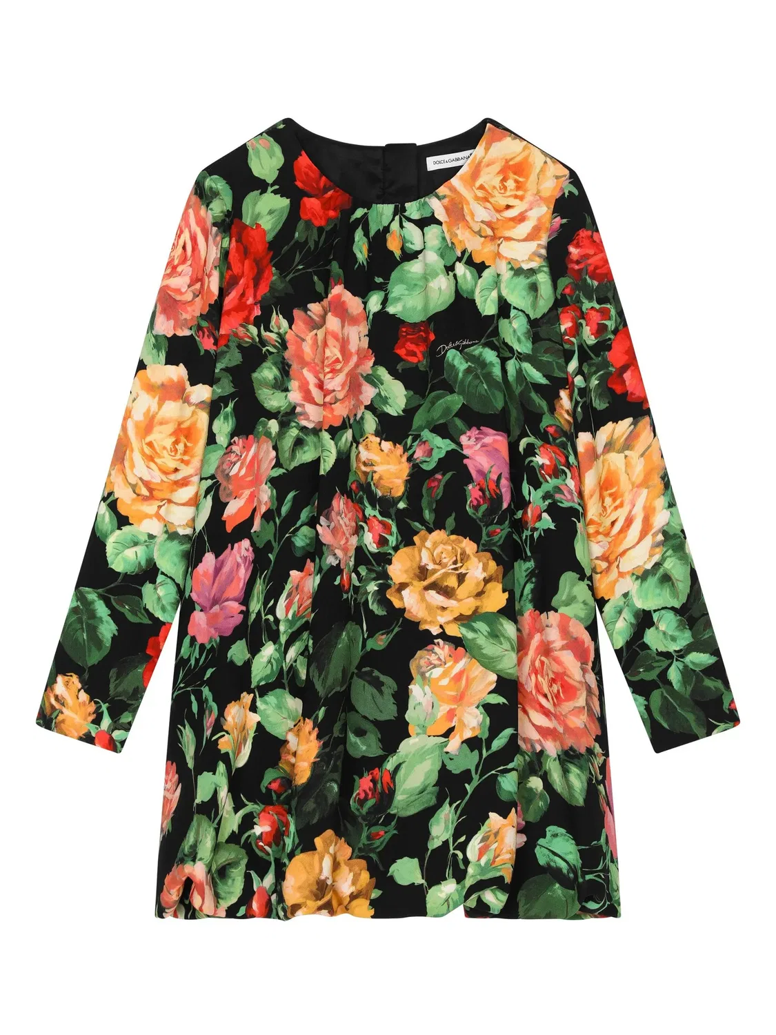 Платье из кади Dolce & Gabbana, черный/многоцветный