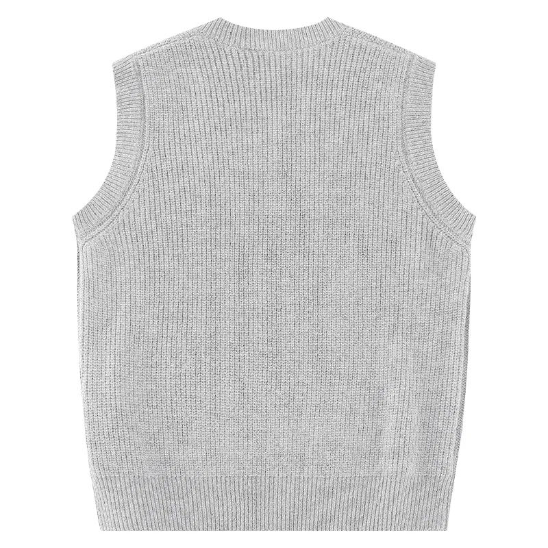 Детский топ-майка с V-образным вырезом MINISO, Light Gray (M45 Ink Gray Smiley Face Bottom Right B Logo) — фото 3