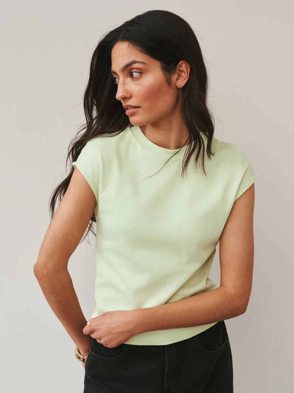 Футболка облегающая с круглым вырезом, Lime Green Next