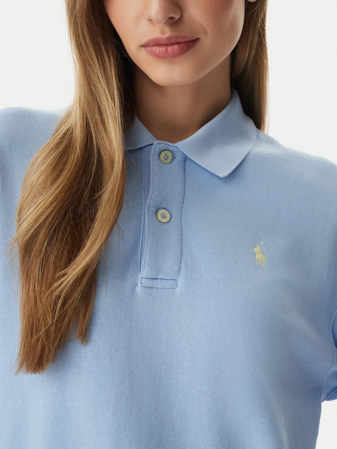 Женский свитшот свободного кроя Polo Ralph Lauren, голубой — фото 4