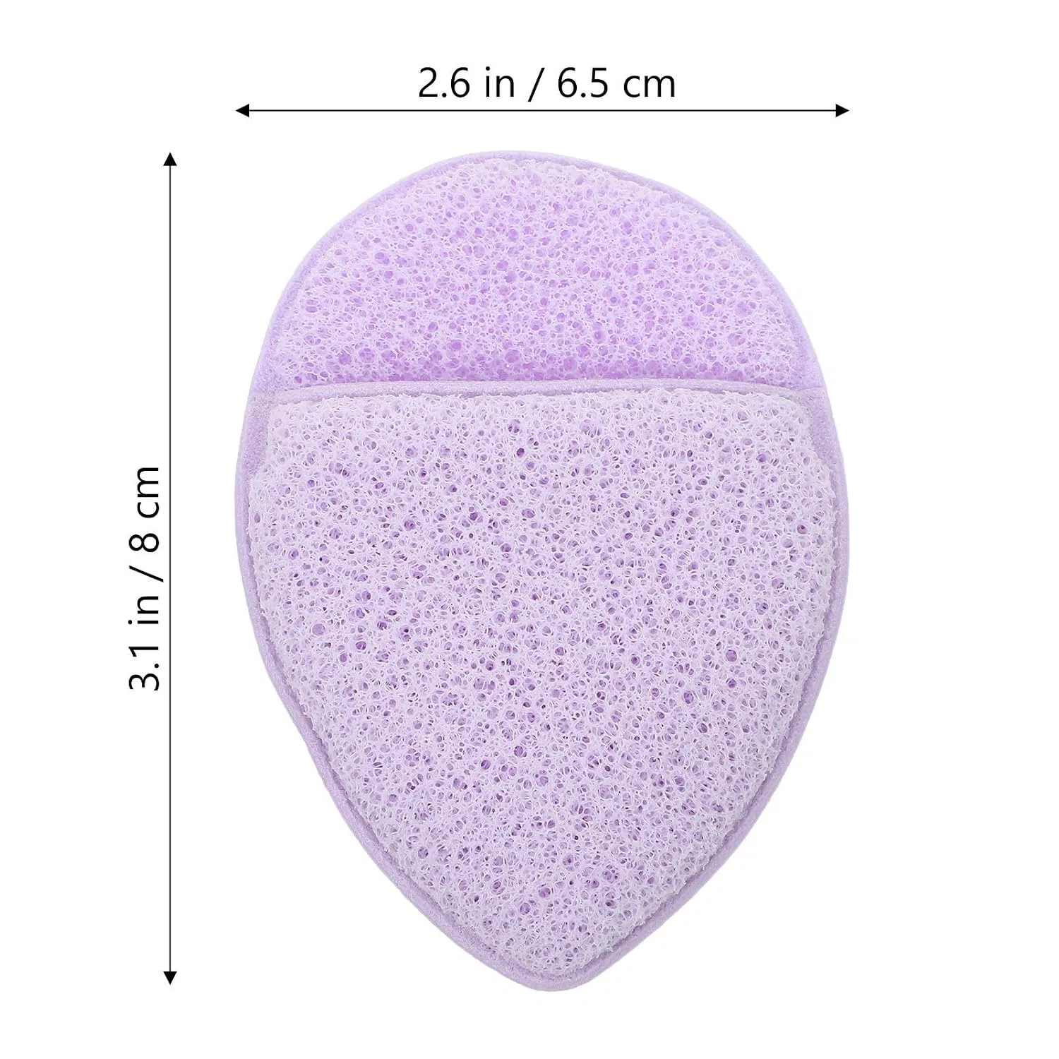 Подушечки для умывания из губки, Ciieeo, 4 шт, 8x6.5x0.5 см, 80 г — фото 2