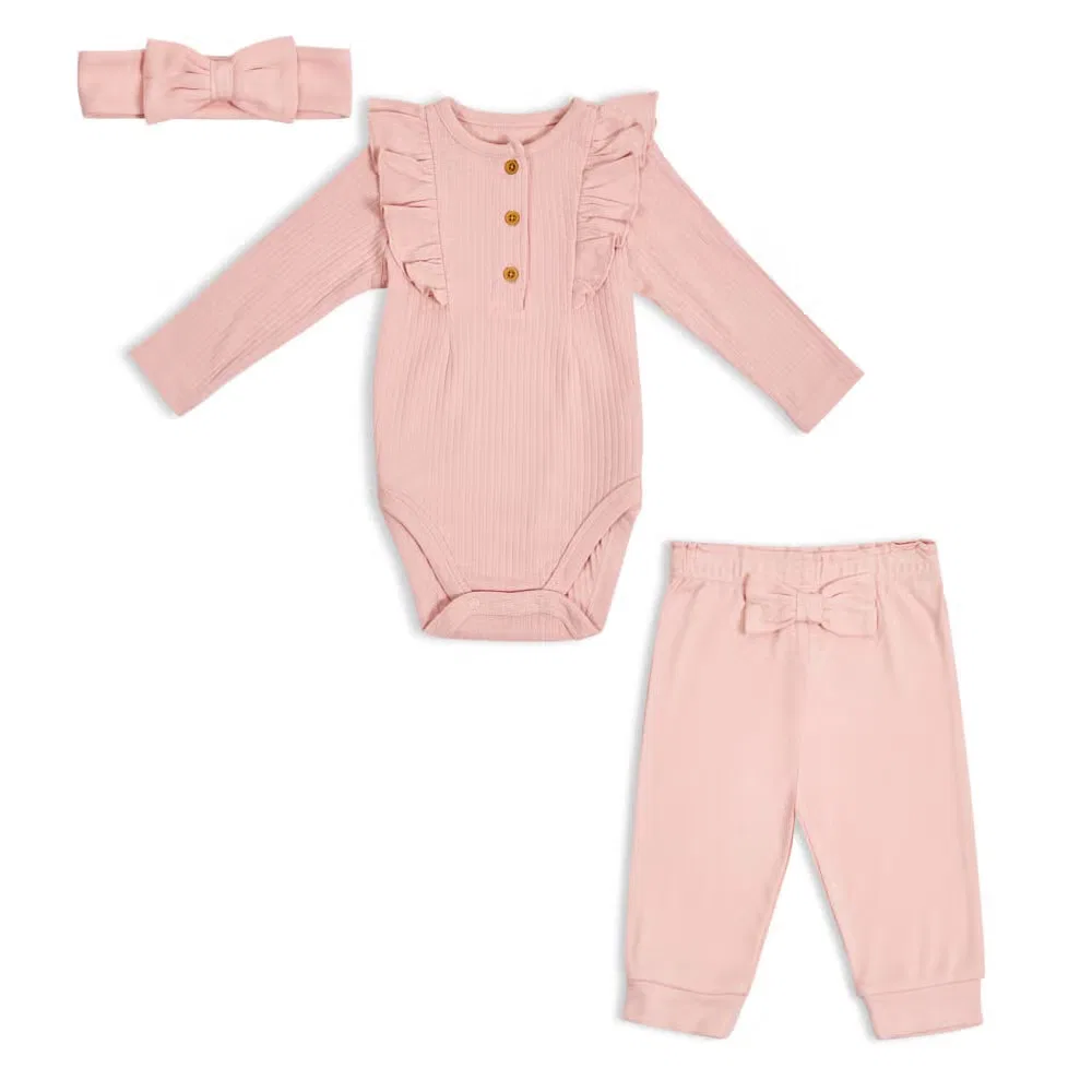 Боди-комбинезон с штанами комплект Pink bsuit The Mom Store, розовый