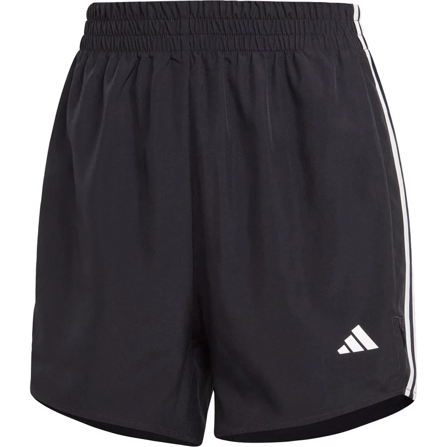 Шорты спортивные с высокой посадкой с боковыми разрезами Performance 3-Stripes adidas, Черно-белый — фото 2