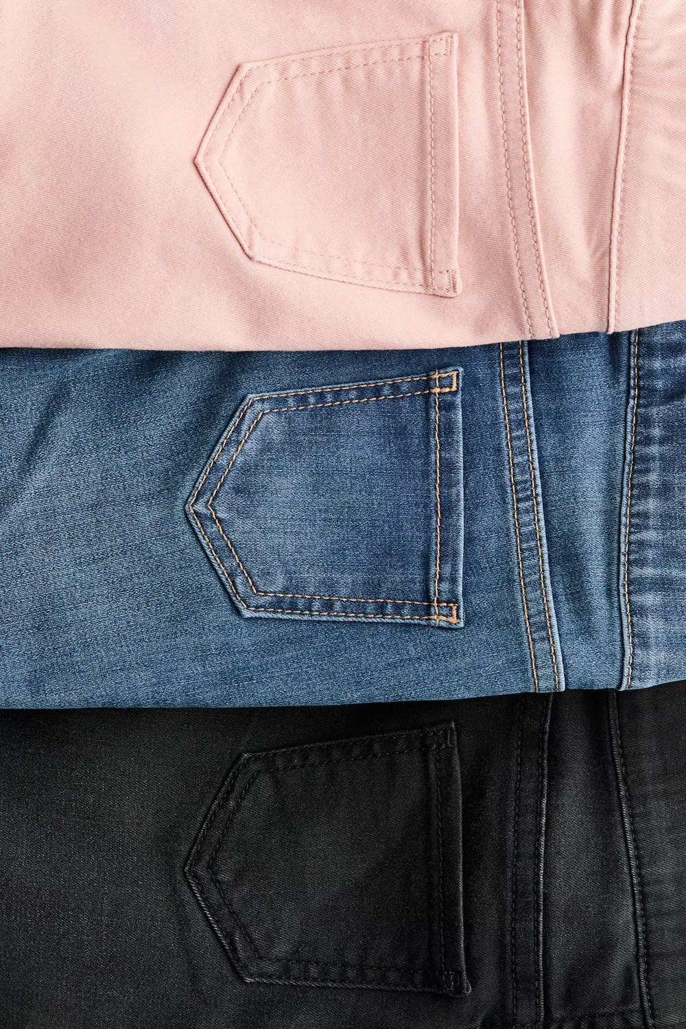 3 пары джинсовых леггинсов H&M, Denimblau/Hellrosa — фото 2