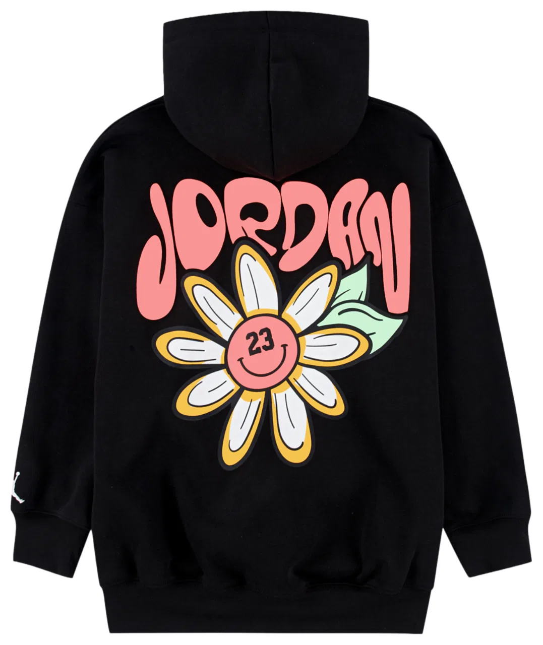 Худи для девочек с принтом Floral Flight Jordan, цвет Black/Pink Gaze — фото 2