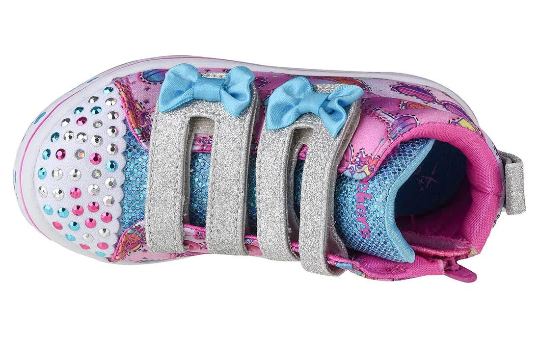 Детские кроссовки для девочек со светящейся подошвой Twi-Lites Mermaid Gems Skechers, Rosa — фото 3