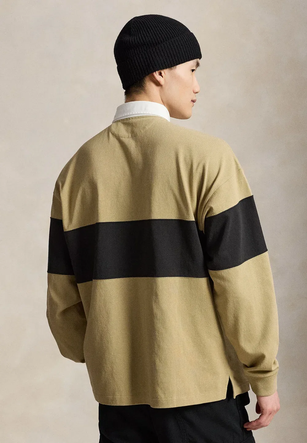 Свободная спортивная рубашка-поло для регби с длинными рукавами Polo Ralph Lauren, Rl Khaki/Black Boot — фото 3